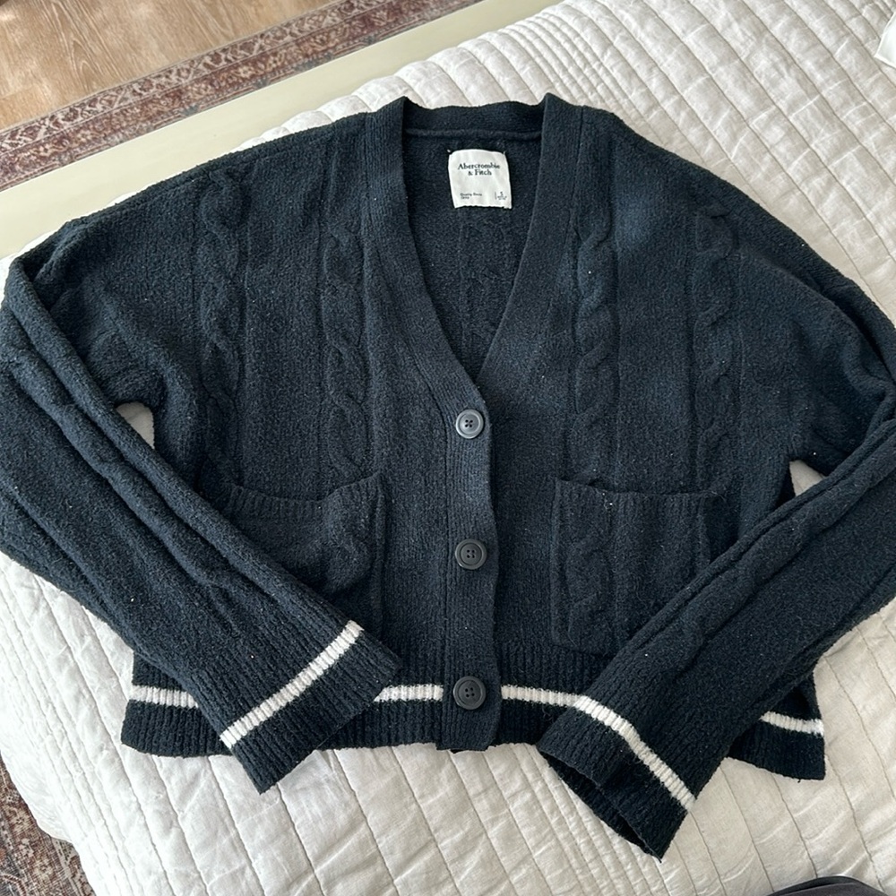 Abercrombie & Fitch Black Cardigan Sweater